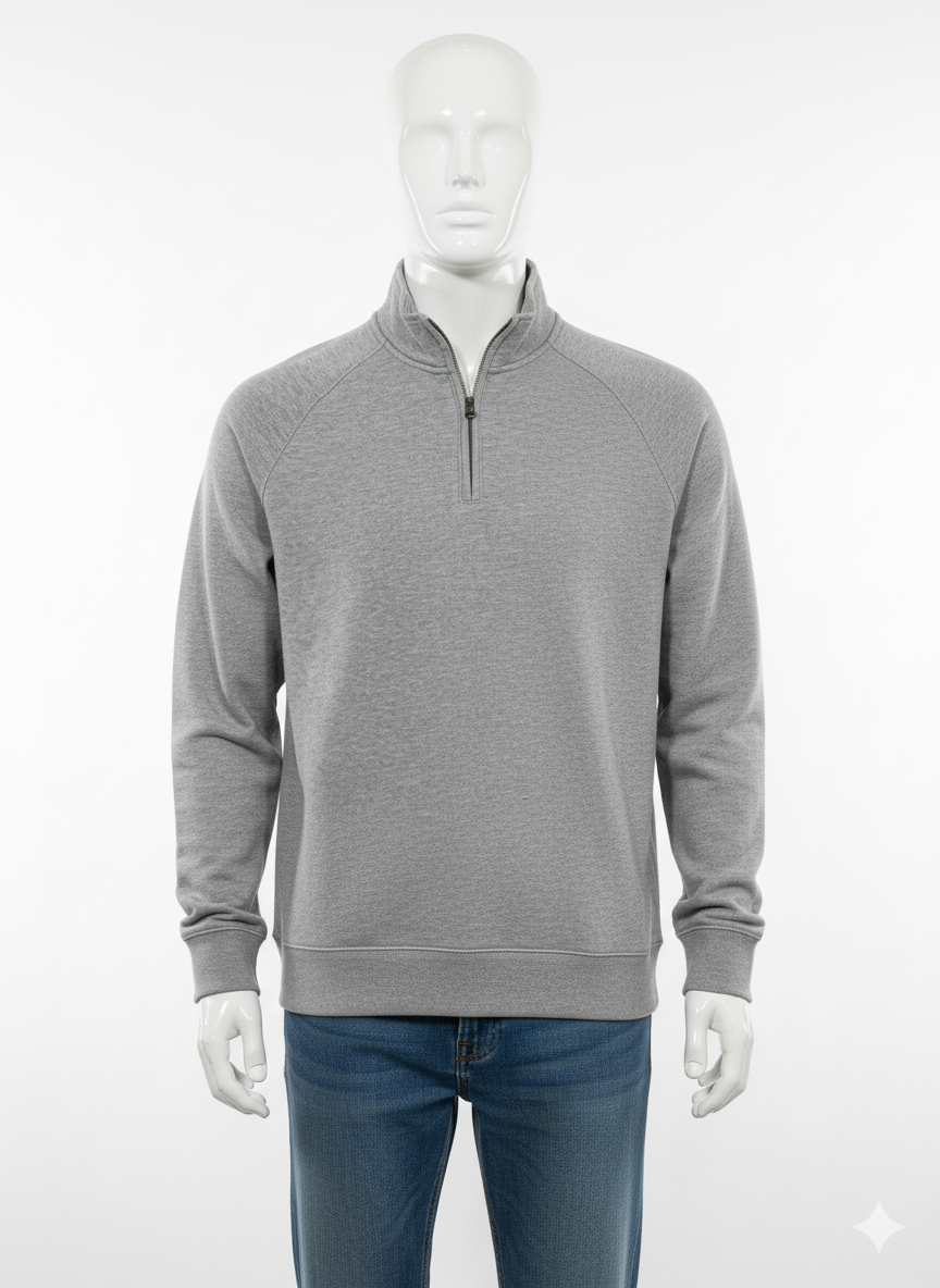 ZIPPER SWEAT SHIRT WITH CLASSIACL COLOUR AND COMFY MATERIAL