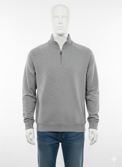 ZIPPER SWEAT SHIRT WITH CLASSIACL COLOUR AND COMFY MATERIAL