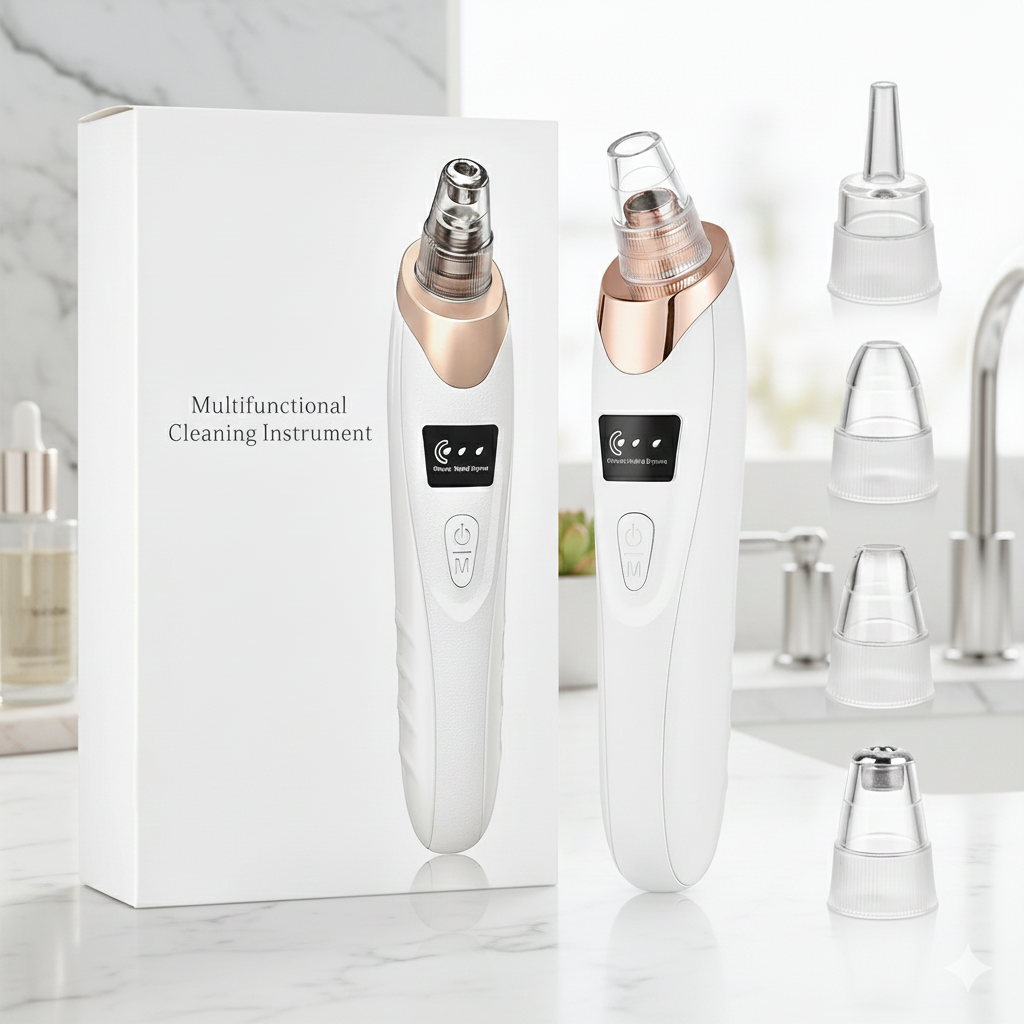 Face Vacuum Suction Blackhead Remover Pore Cleaner | Electric Deep Cleansing Tool for Nose & Face